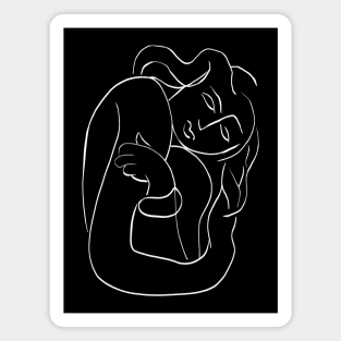 Matisse Line art Woman Black Magnet